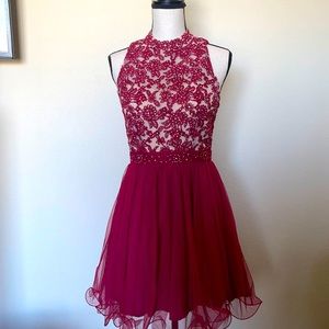 Wine Red Prom Party Dress